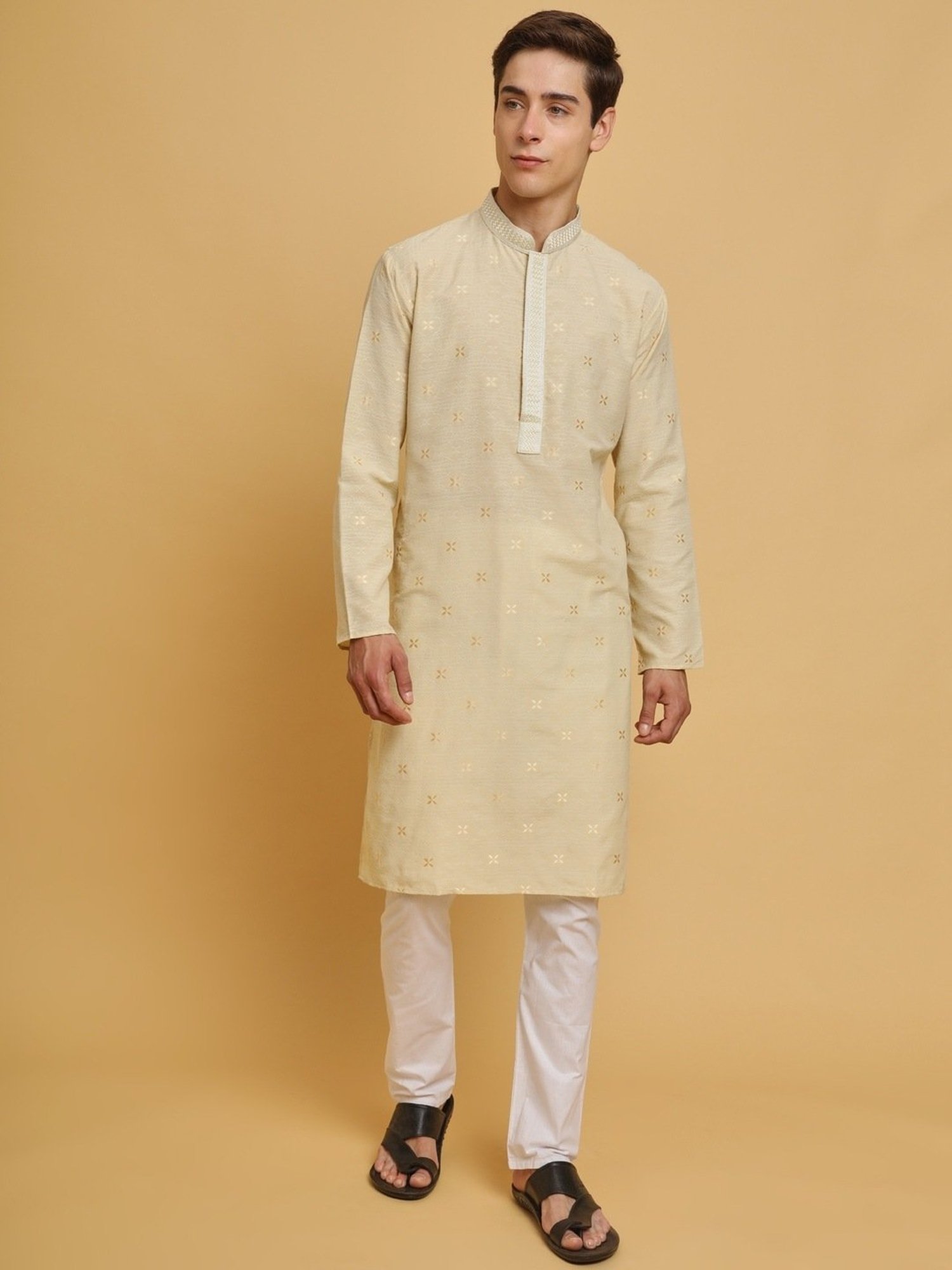 SWAGG INDIA White Cotton Regular Fit Kurta