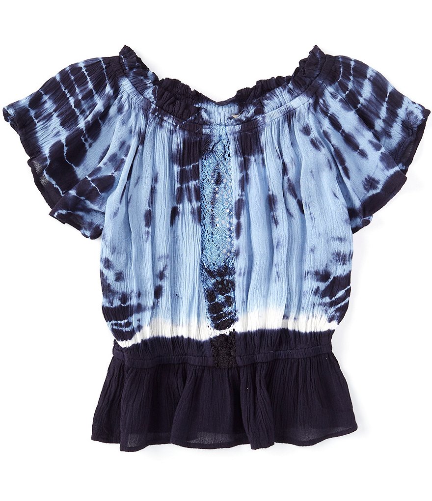 Angie Big Girls 7-16 Short-Sleeve Tie-Dye Top