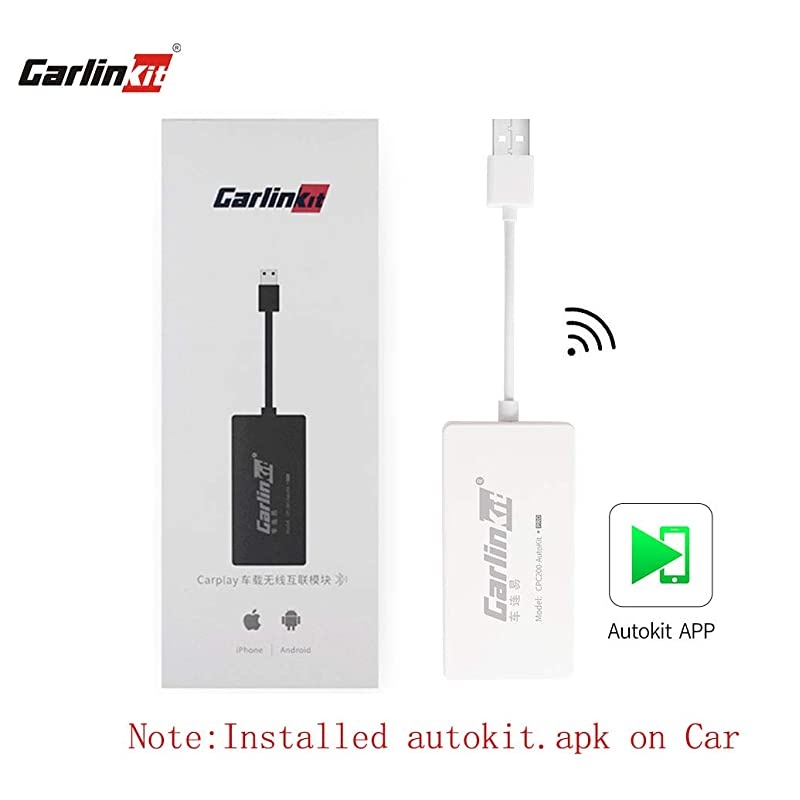 CarPlay Wireless to Android Head Unit, and Wired Android Auto, USB Dongle Compatible with all Android 4.4 or above Car Radio USB connection, Support Online Upgrade of APP & Box Version
