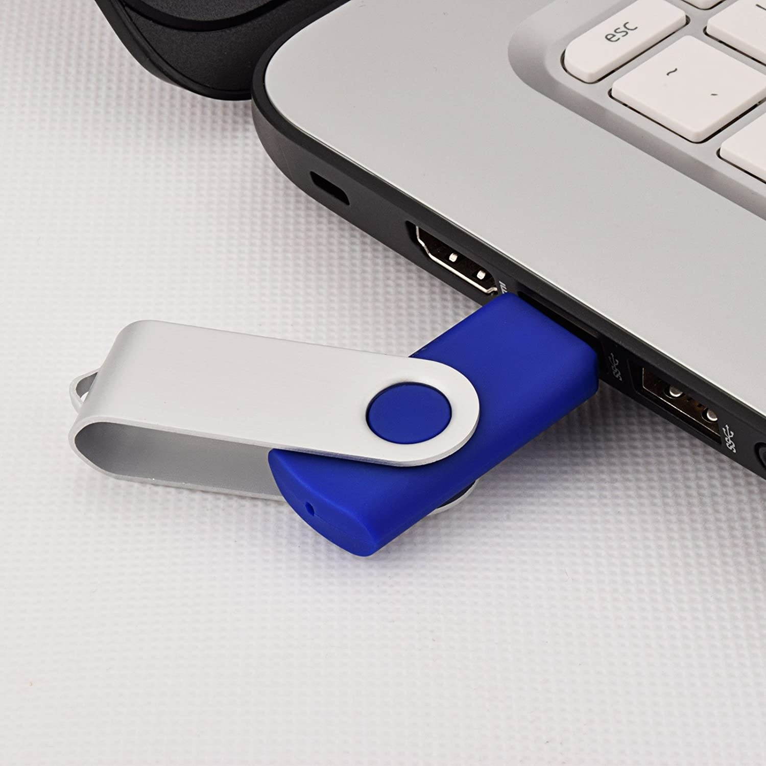 KEXIN 5 Pack 8GB USB 2.0 Flash Drive Bulk Thumb Drive Memory Stick Jump Drive Zip Drive, 5 Colors (Black, Blue, Green, White, Red)