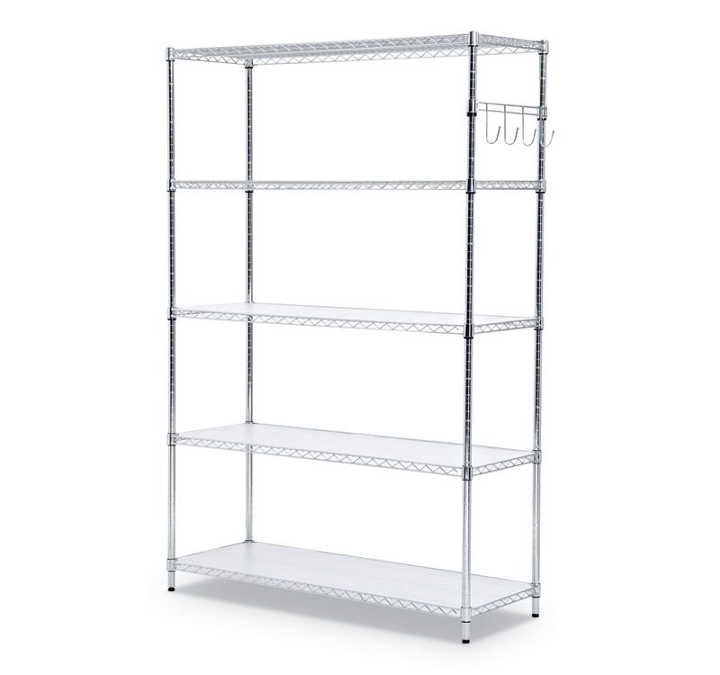 Alera 5-Shelf Wire Shelving Kit, 48w x 18d x 72h, Silver SW654818SR