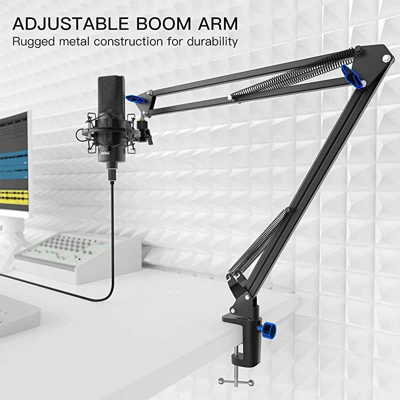 USB Streaming Microphone Kit Condenser Studio Mic with Arm Stand Pop Filter for Podcast Vocal Recording Singing YouTube Gaming Voice Over Directional Computer Mic for PC iMac LaptopK780A