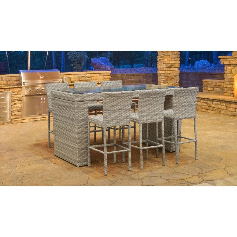 Fairmont 7pc Patio Dining Set - Gray - TK Classics