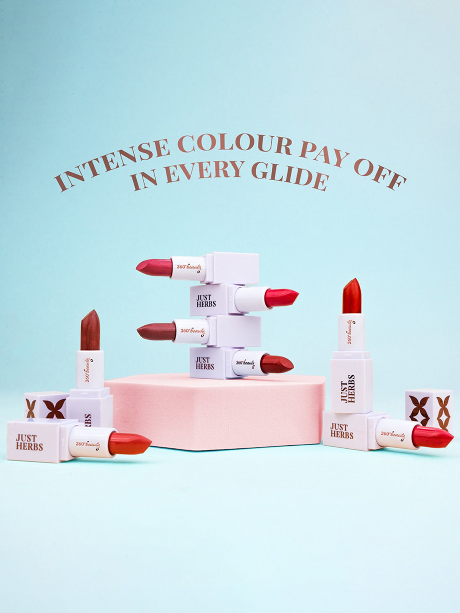 JUST HERBS Herb Enriched Ayurvedic Lipstick 02 Kriystal (Peachy Pink) - 1.8 gm