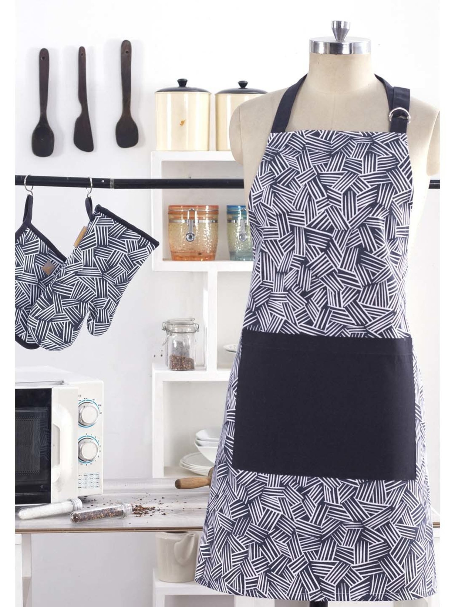 Maspar Navy 100% Cotton 225 GSM Apron - Single Piece