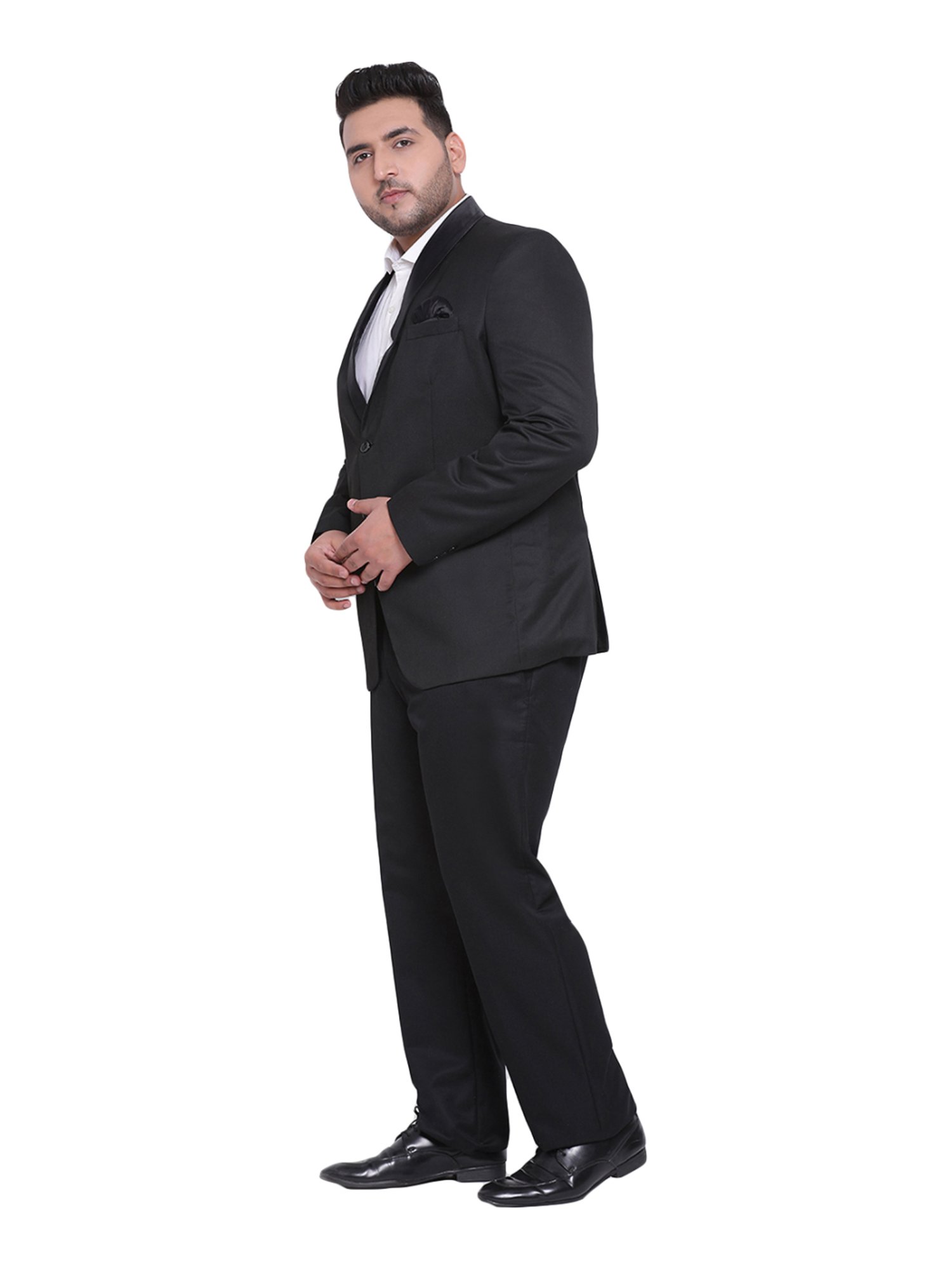 Hangup Black Regular Fit Two Piece Suit