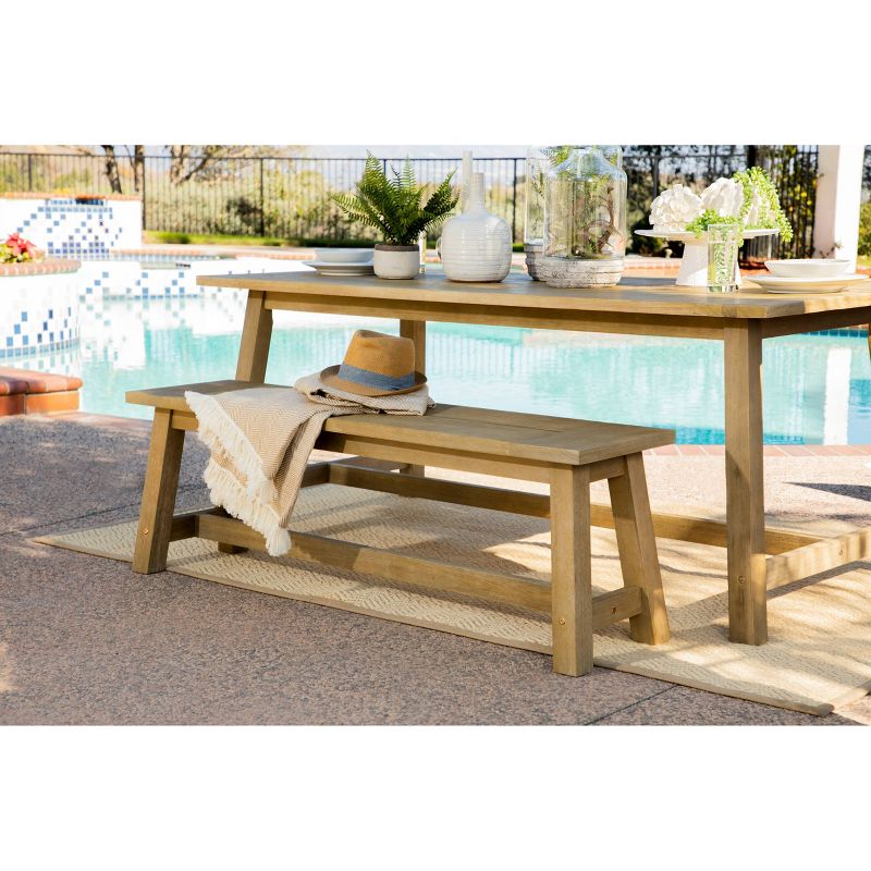 Sierra 6pc Outdoor Eucalyptus Wood Rectangular Dining Set - Natural - Coaster