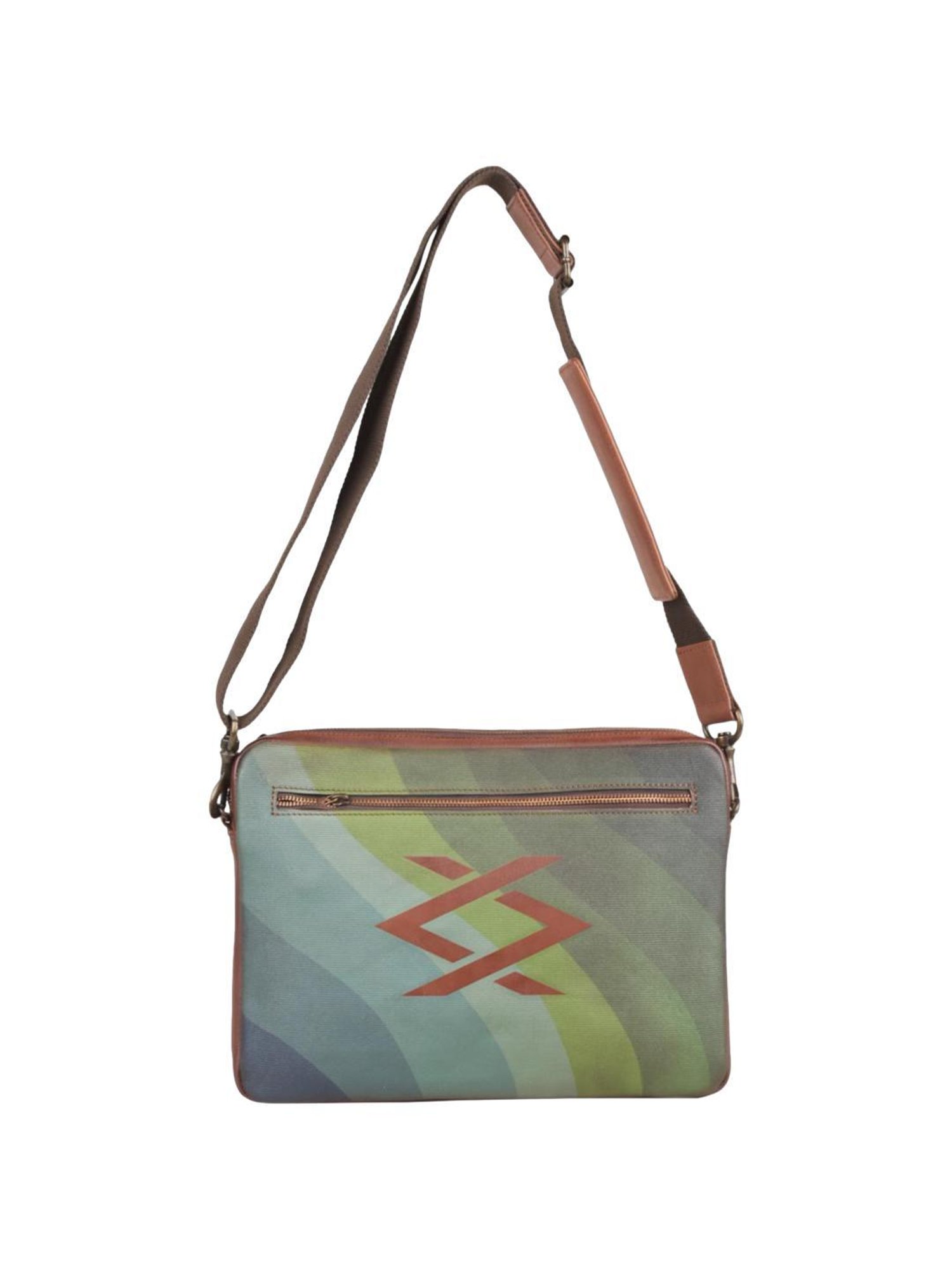 HiLEDER Brown Textured Small Leather 12 inch Cross Body Bag