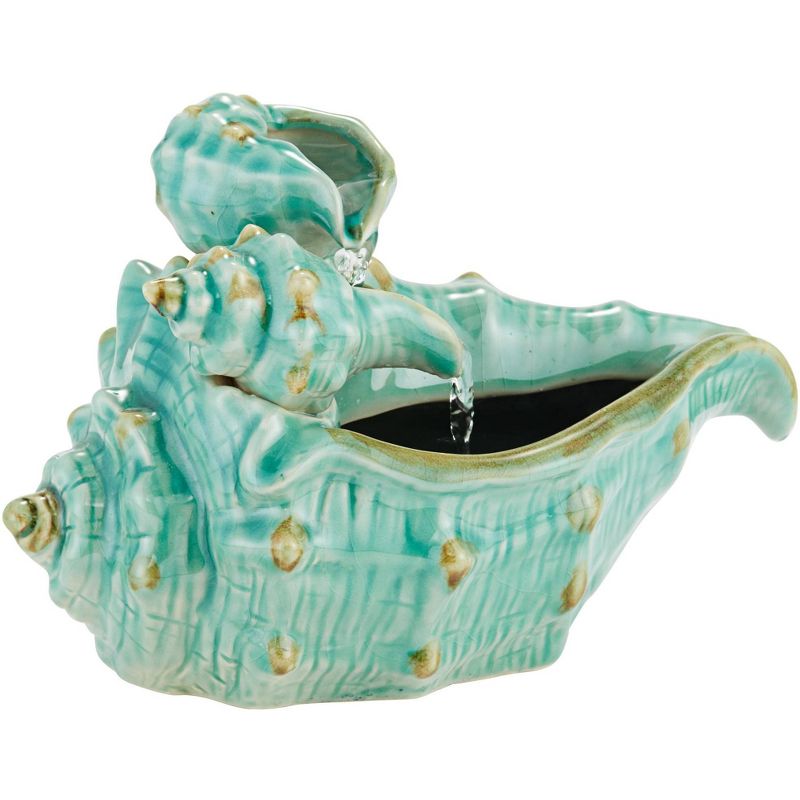 John Timberland Modern Zen Indoor Tabletop Water Fountain 7" High Cascading Seashells for Table Desk Office Home Bedroom