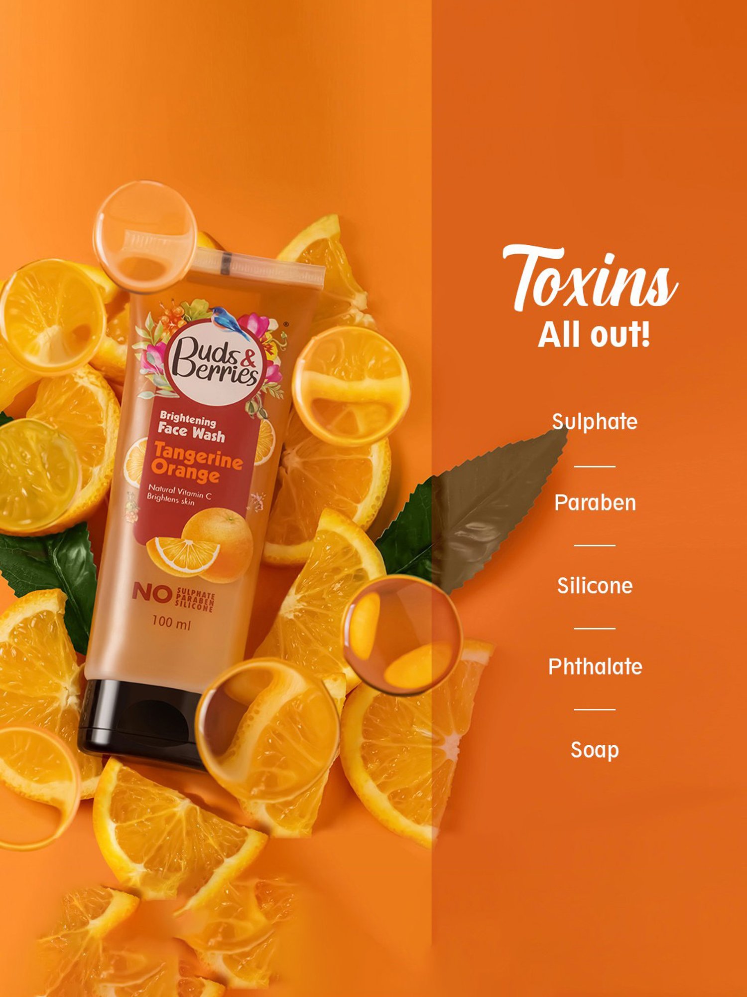 Buds & Berries Tangerine Orange Brightening Face Wash - 100 ml