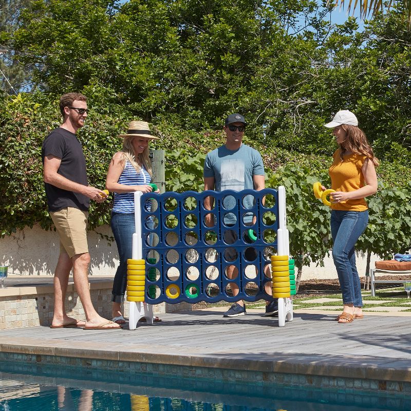 ECR4Kids Jumbo Four-To-Score Giant Game-Indoor/Outdoor 4-In-A-Row Connect - Blue and Gold