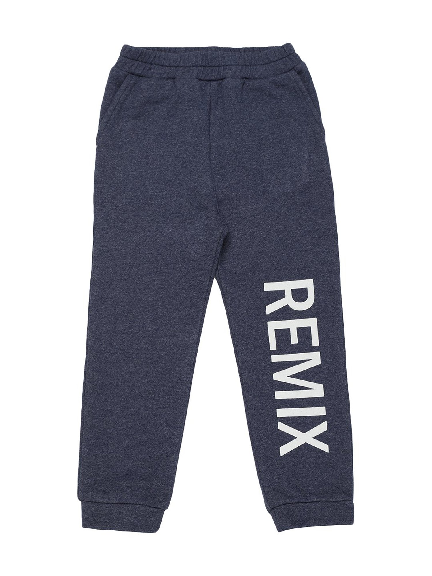 Mystere Paris Kids Navy Cotton Printed Joggers