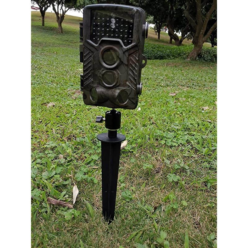 Camera Ground Stake Spike Tripod Mount w 14 20 Ball Head for Gopro Trail Cameras and Smartphones Aluminum