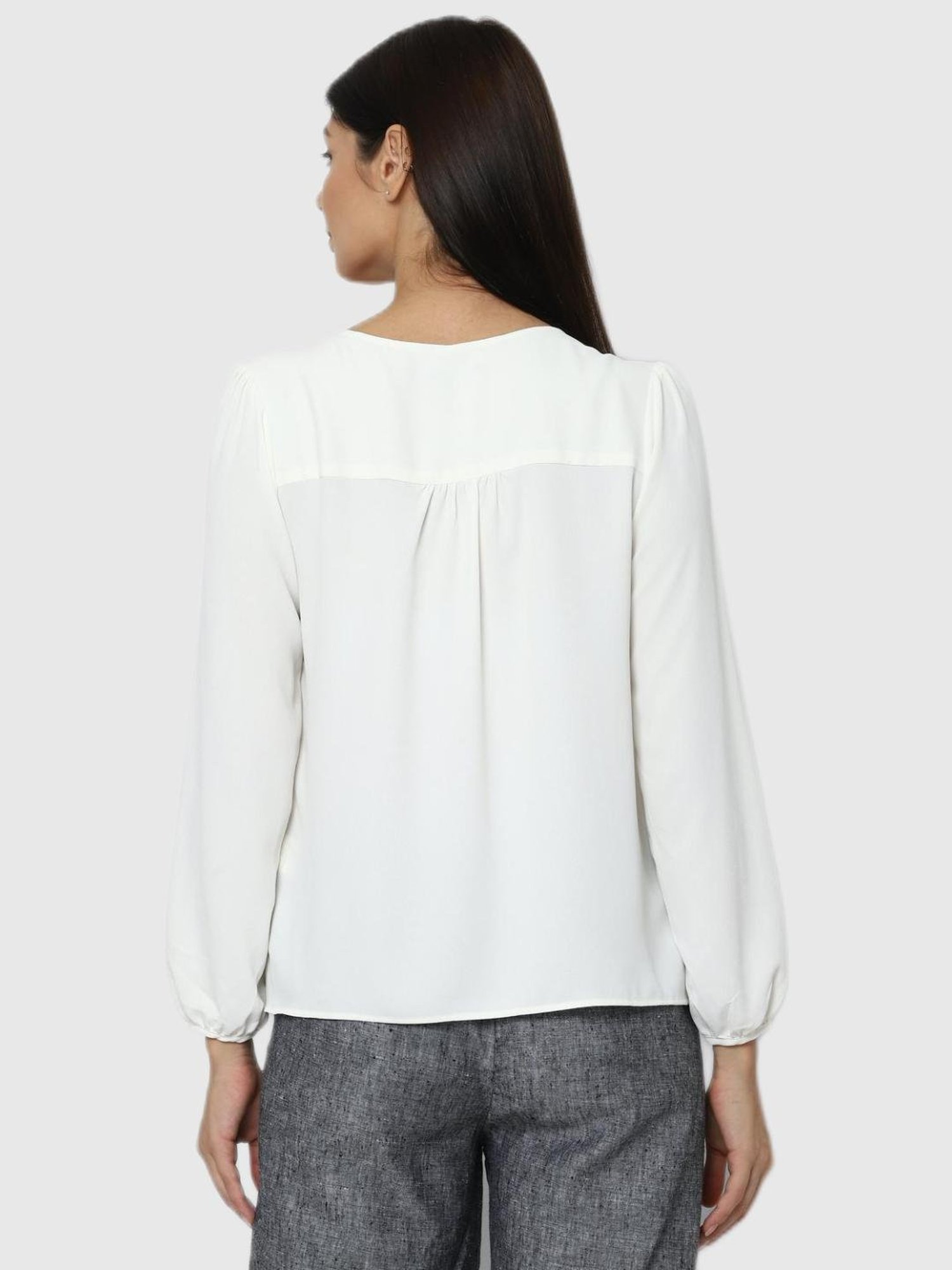 Allen Solly White Regular Fit Top