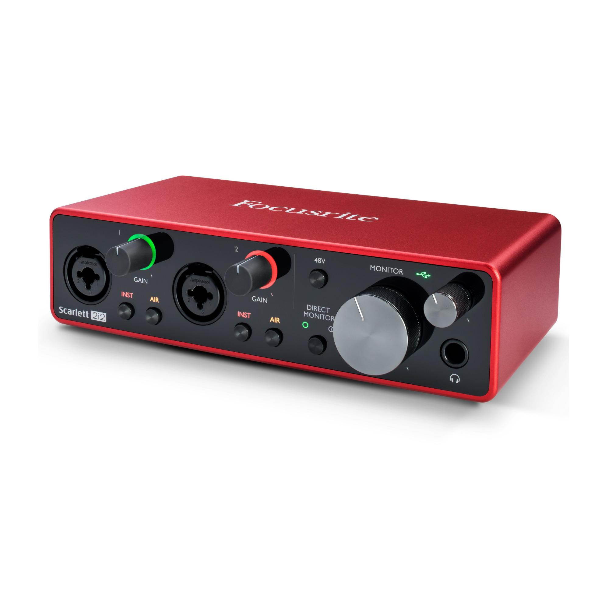 Focusrite Scarlett 2i2 3rd Gen 2x2 Interface with Headphones and 2 XLR Cables