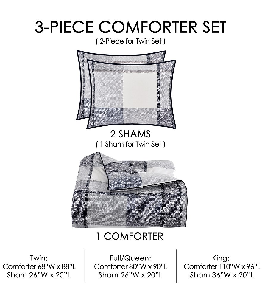 Oscar/Oliver Liam Plaid Indigo Mini Comforter Set