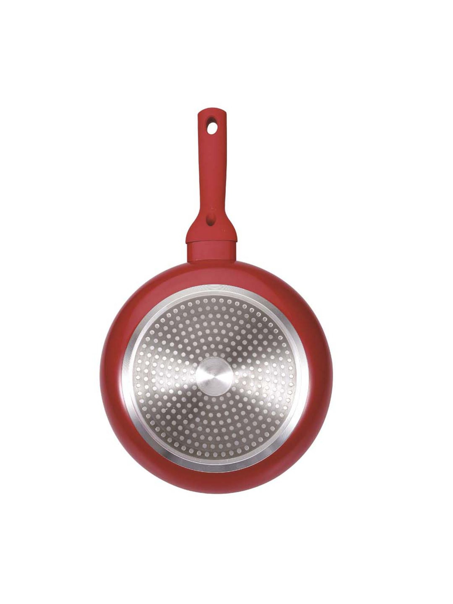 Bergner Bellini Plus Red Pressed Aluminium 24 cm Diameter Fry Pan With Lid (1.8 L) - Set of 1