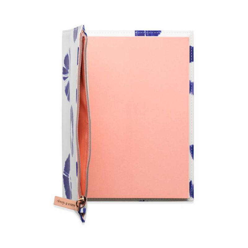 Leatherette Journal with Zipper Pouch Indigo Batik - DesignWorks Ink