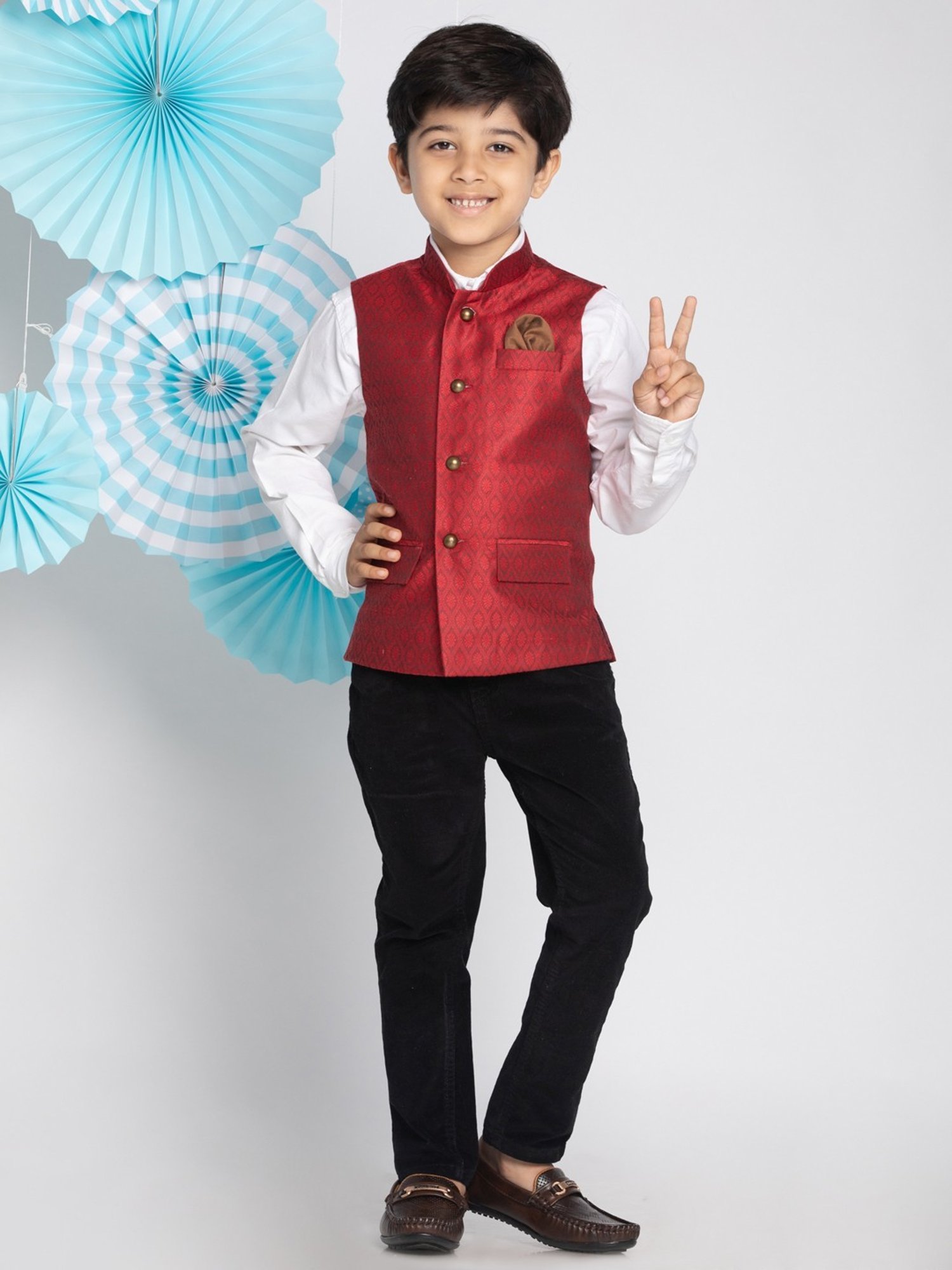 Crimsoune Club Kids Mint Solid Full Sleeves Blazer