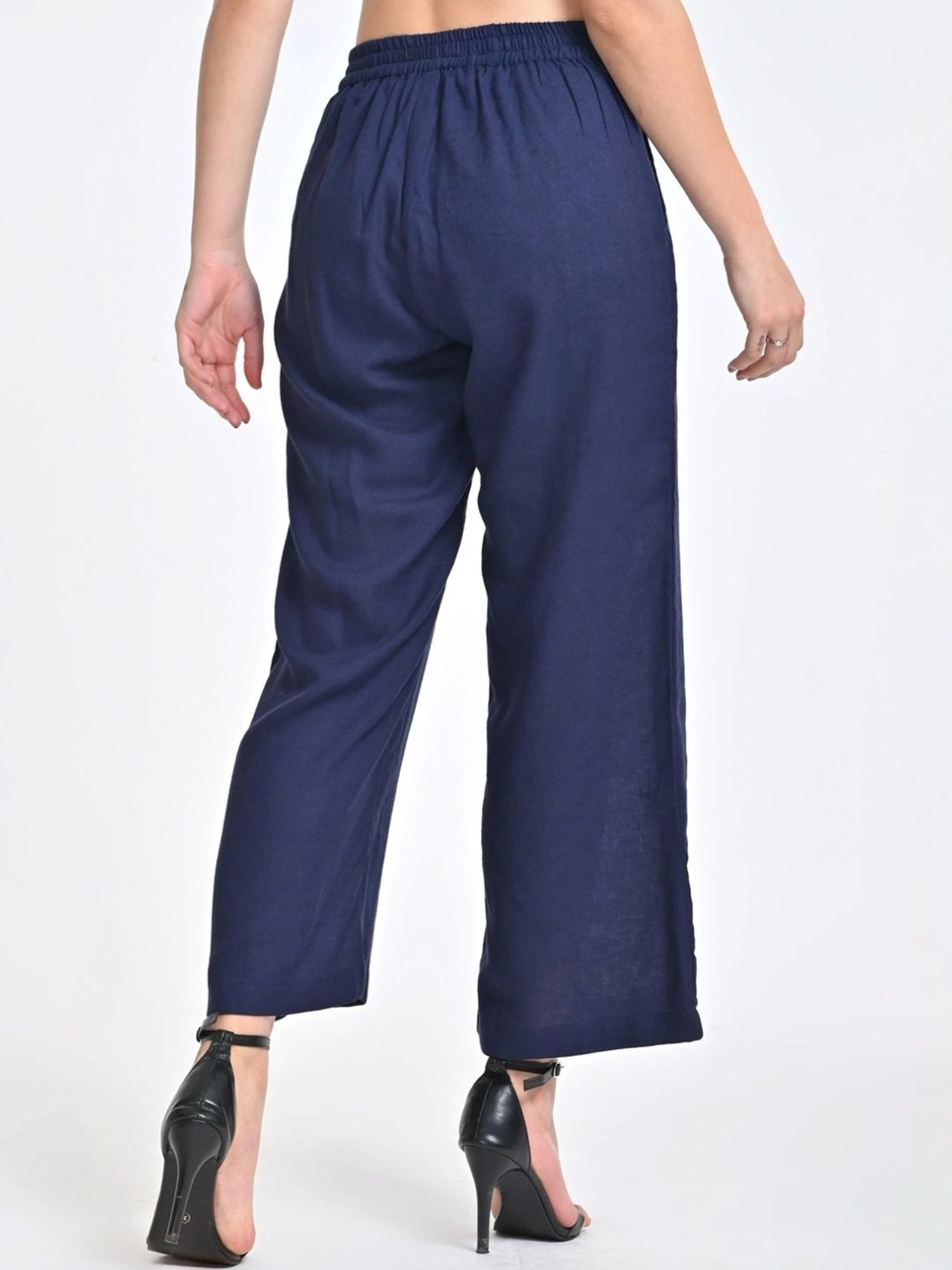 Saltpetre Navy Blue Linen Long Shirt With Trousers Co-ords Set