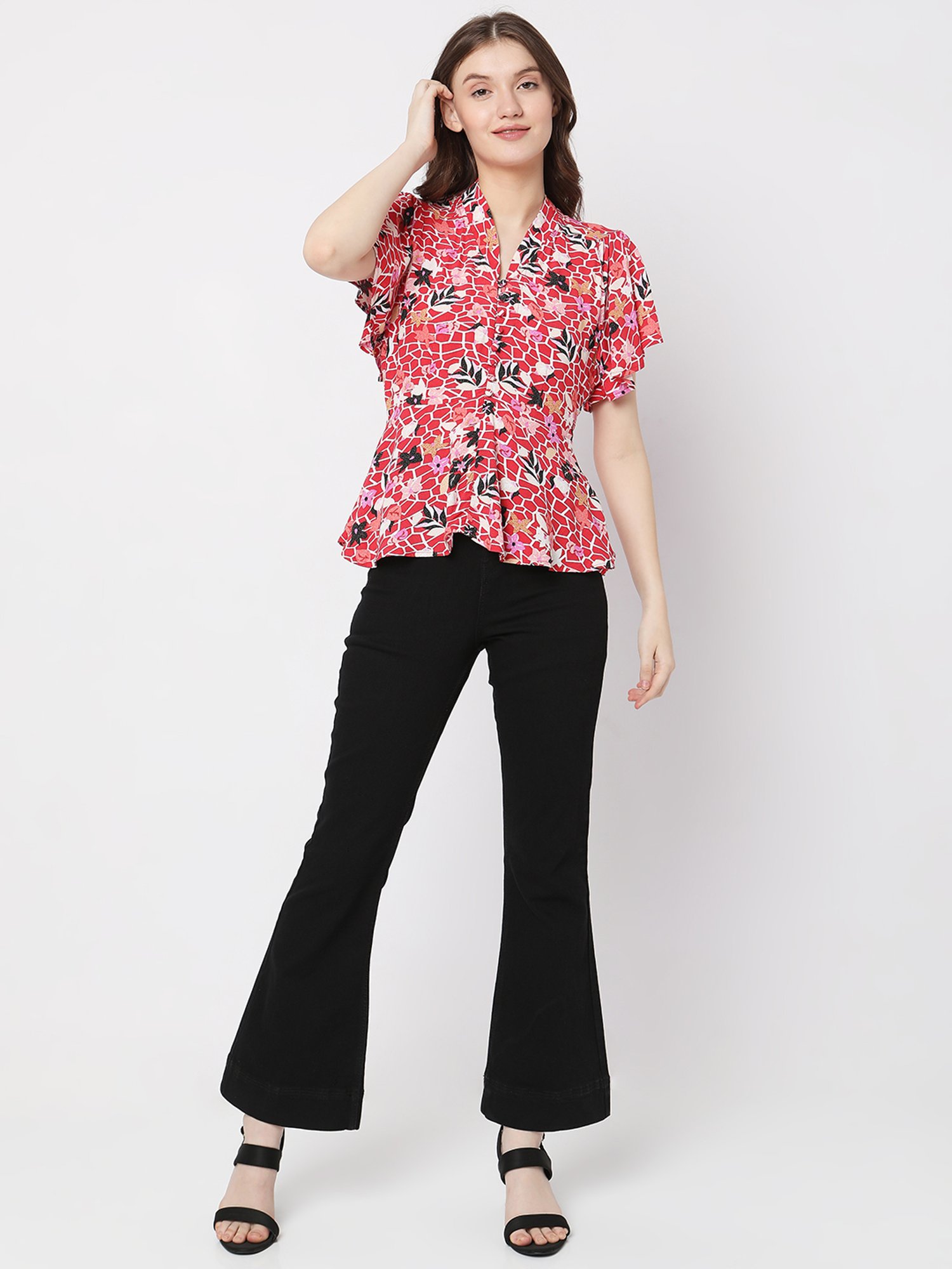 Vero Moda Red Printed Top