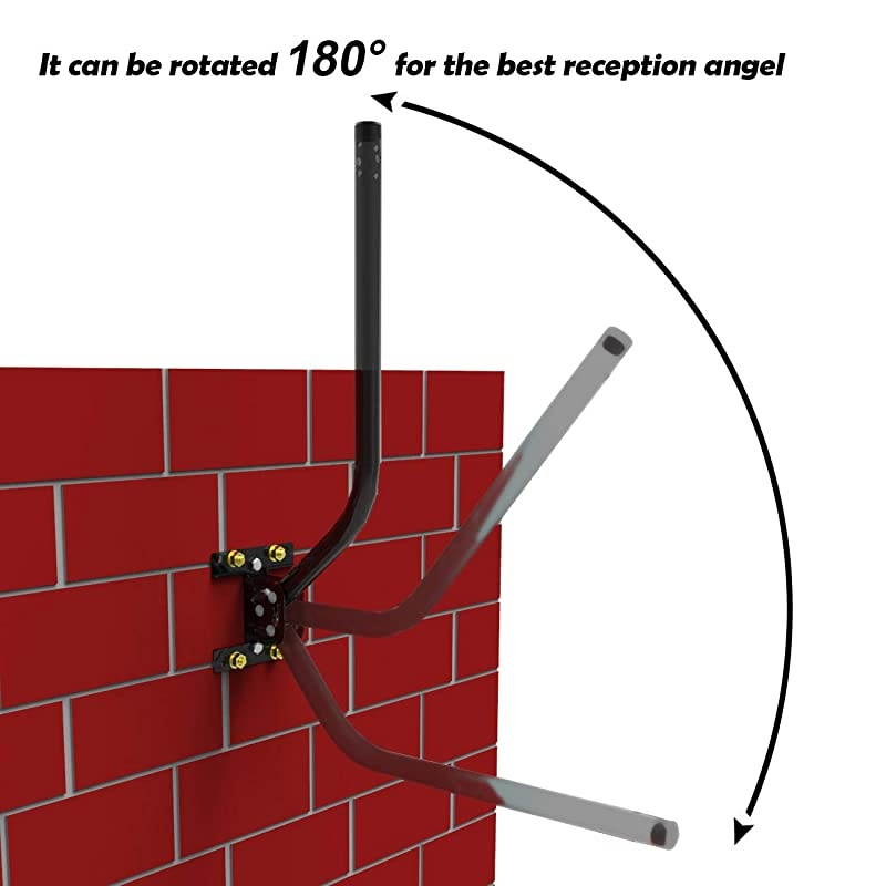 Adjustable AtticOutdoor Antenna amp Weather Station Mounting Pole Universal Mount Brackets Easy Installation Solid Structure Weather Proof 1quot Diameter165quot Arm Length