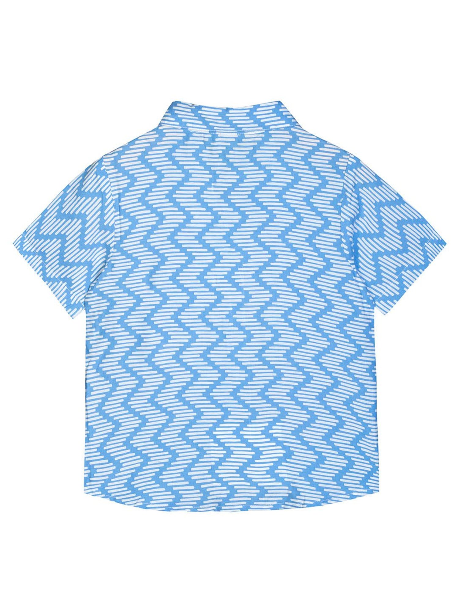 Budding Bees Kids Blue Printed Shirt