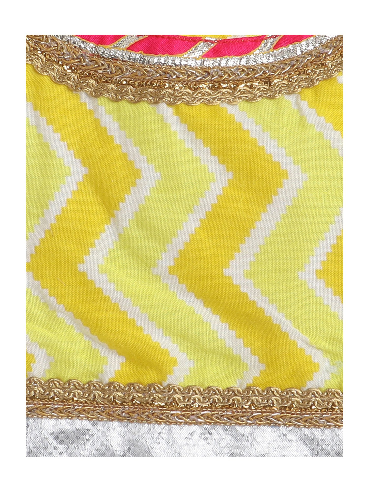 Many Frocks Kids Yellow & Pink Embellished Lehenga, Choli with Dupatta