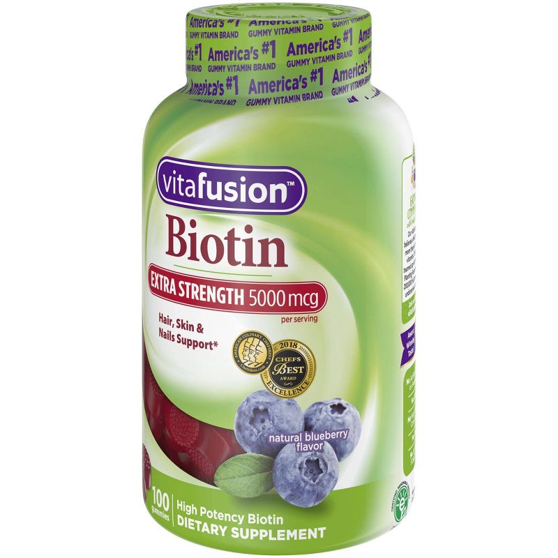Vitafusion Extra Strength Biotin Gummies - Blueberry - 100ct