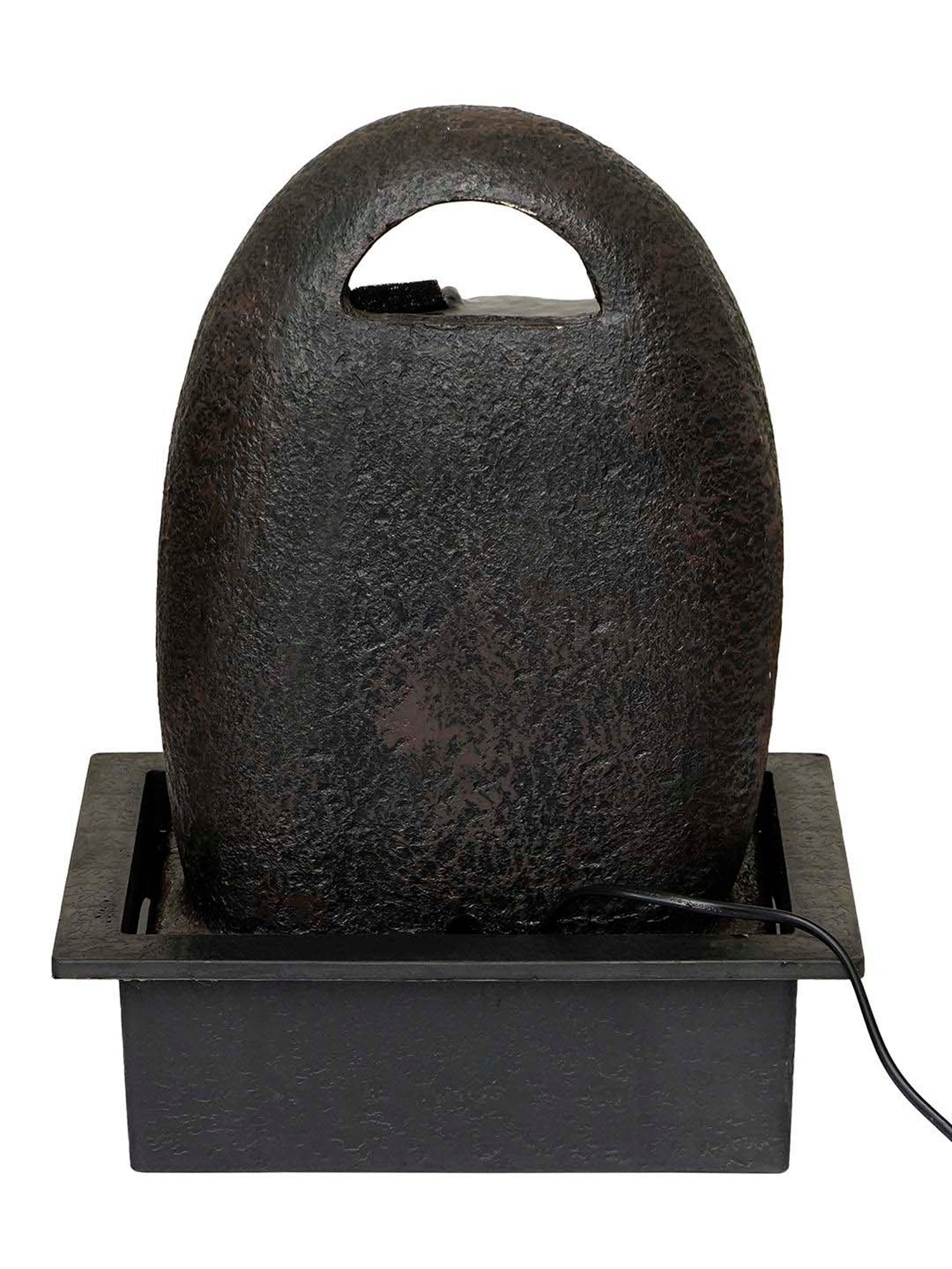 CHRONIKLE Brown & Golden Polyresin Ganesha Idol 3 Diya Steps Waterfall Fountain