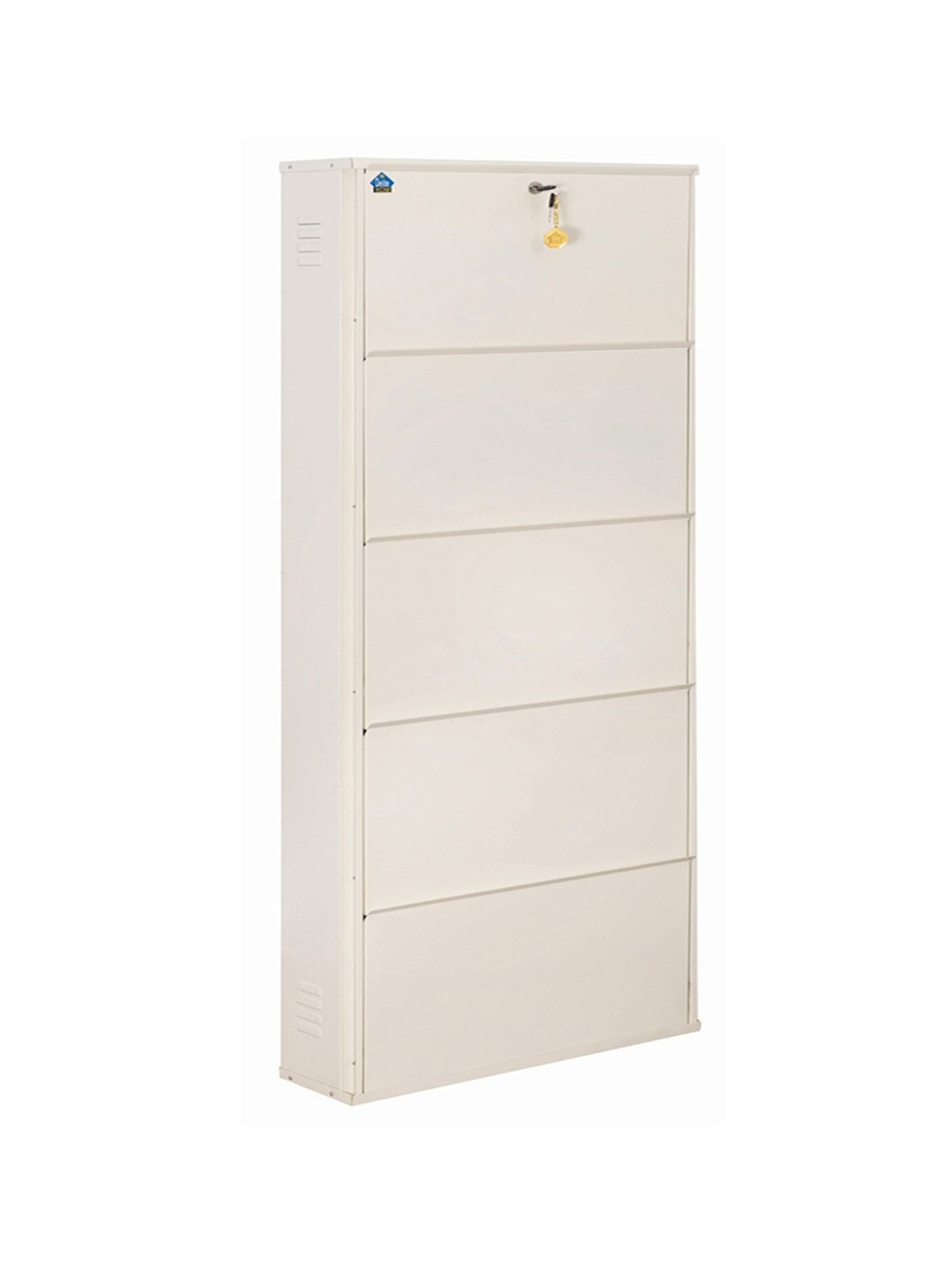 Delite Kom Metal Shoe Rack - 24" 3 Shelf, Ivory Green, PowderCoat, Wall Mount, DIY