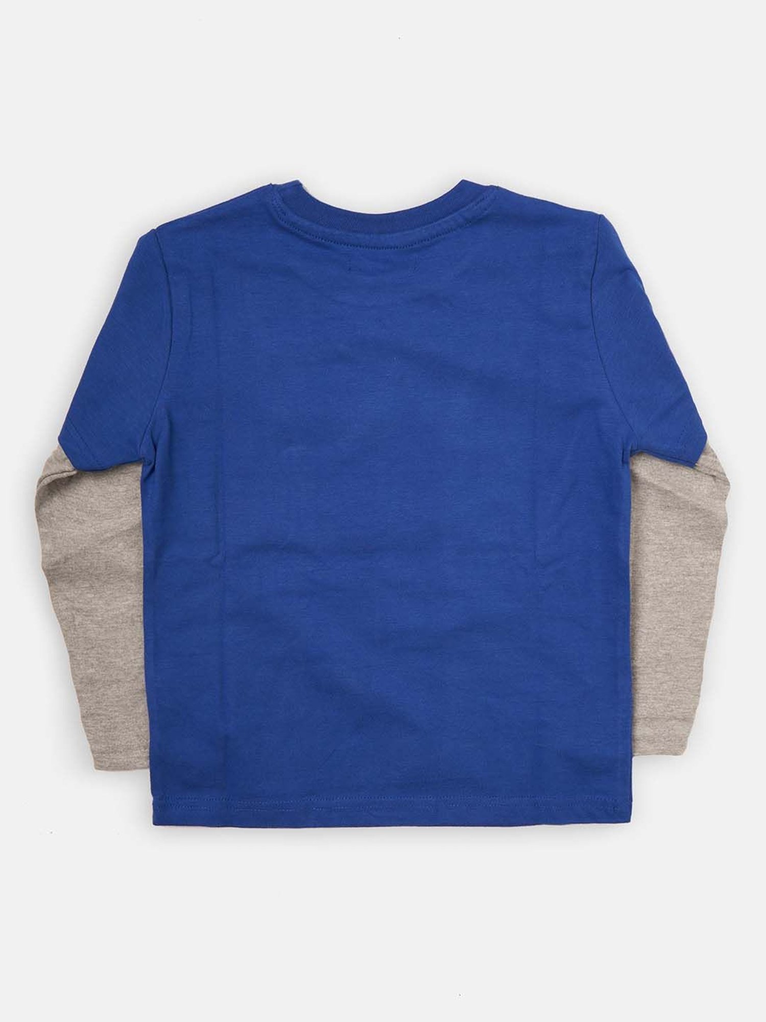 Angel & Rocket Kids Royal Blue Printed Full Sleeves T-Shirt