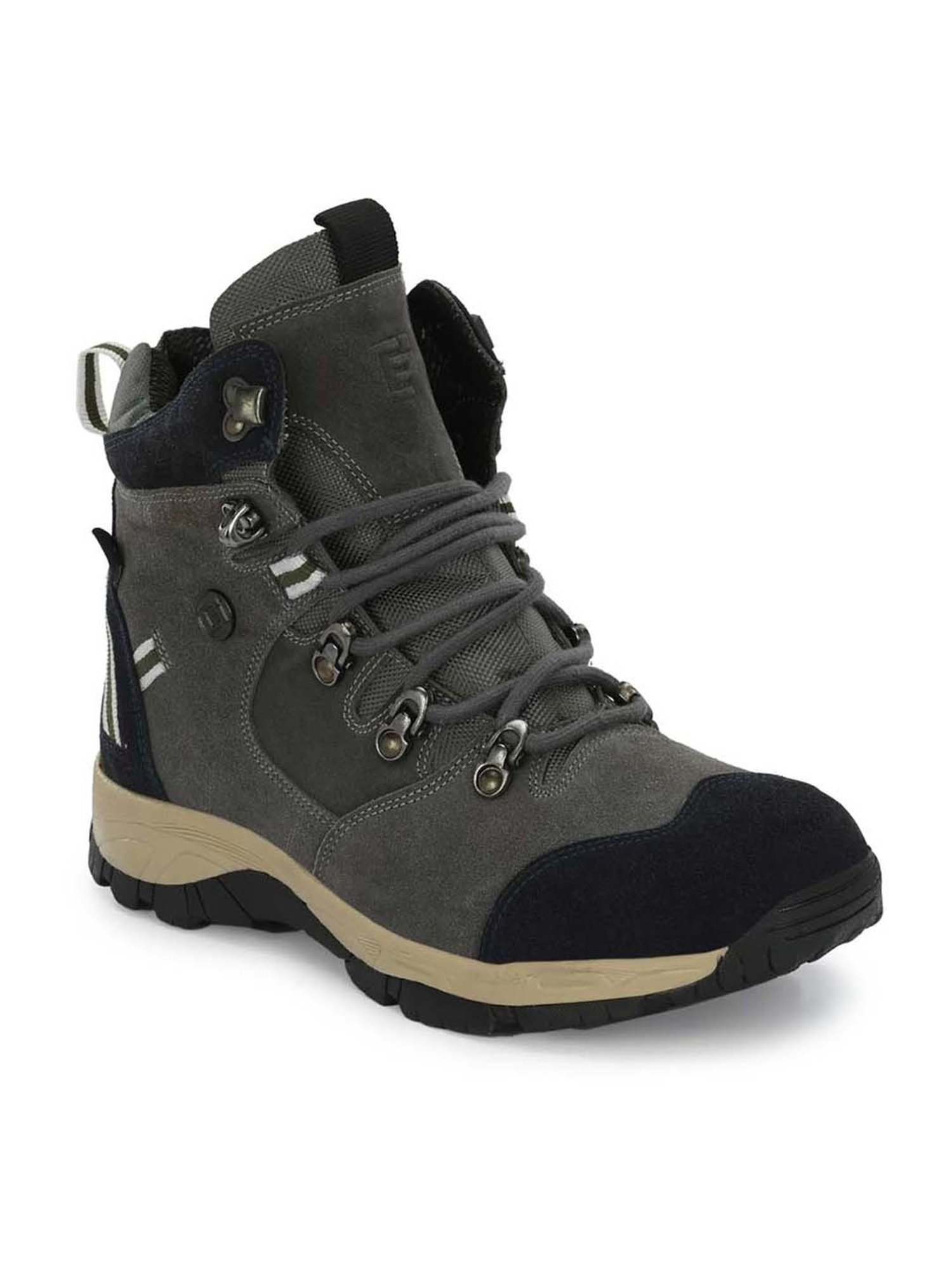 Eego Italy Men's Grey & Black Outdoor Shoes