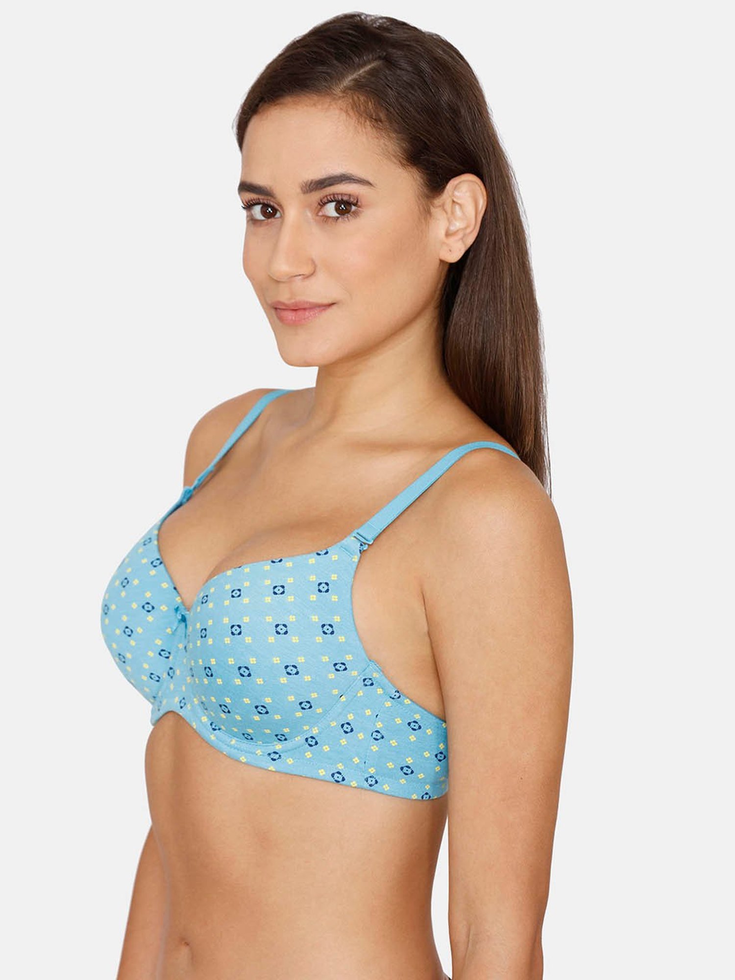 Rosaline by Zivame Blue Under-wired Padded T-Shirt Bra