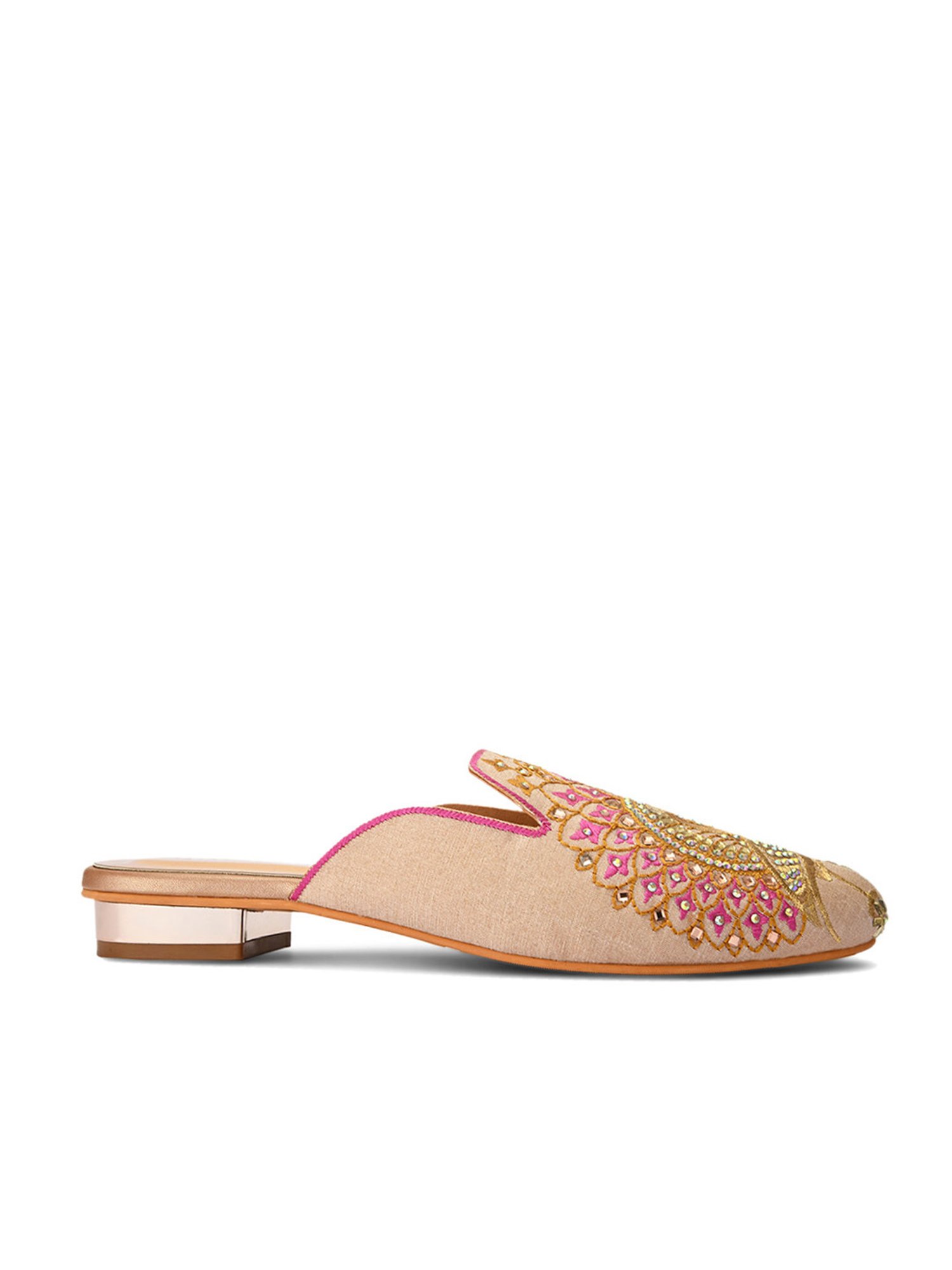 Pelle Albero Women's Rose Gold Mule Shoes