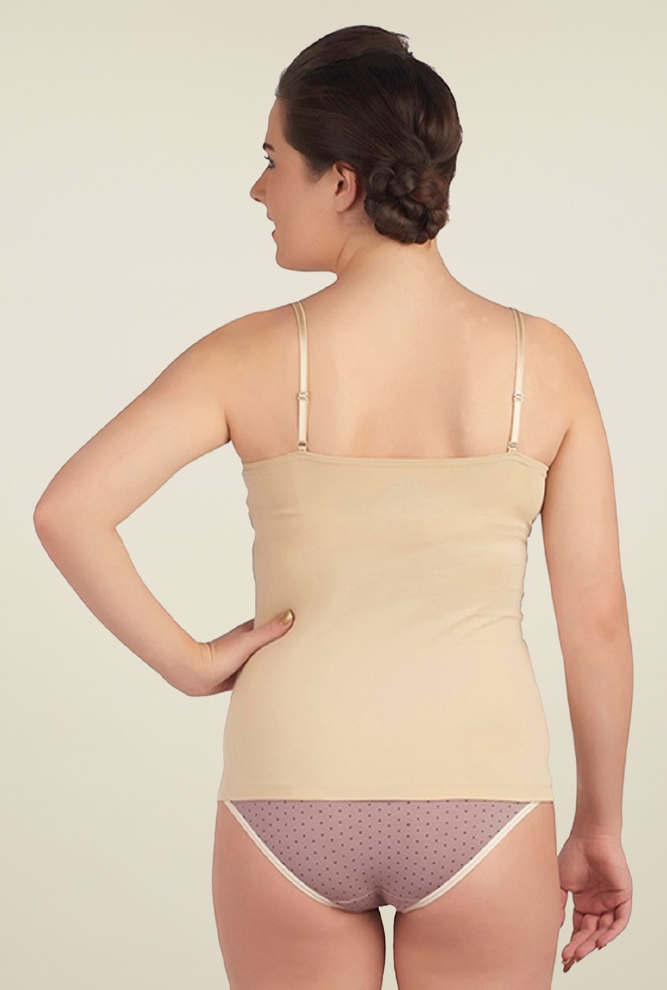 Soie Beige Solid Camisole