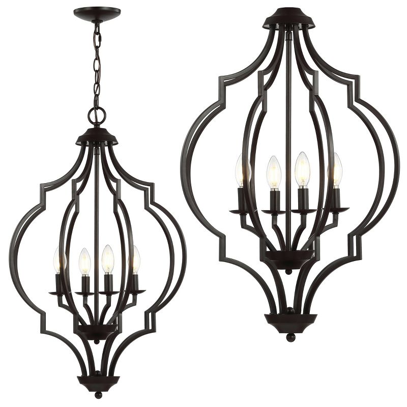 19" Adjustable Iron Selema Ogee Lantern LED Pendant Bronze - Jonathan Y