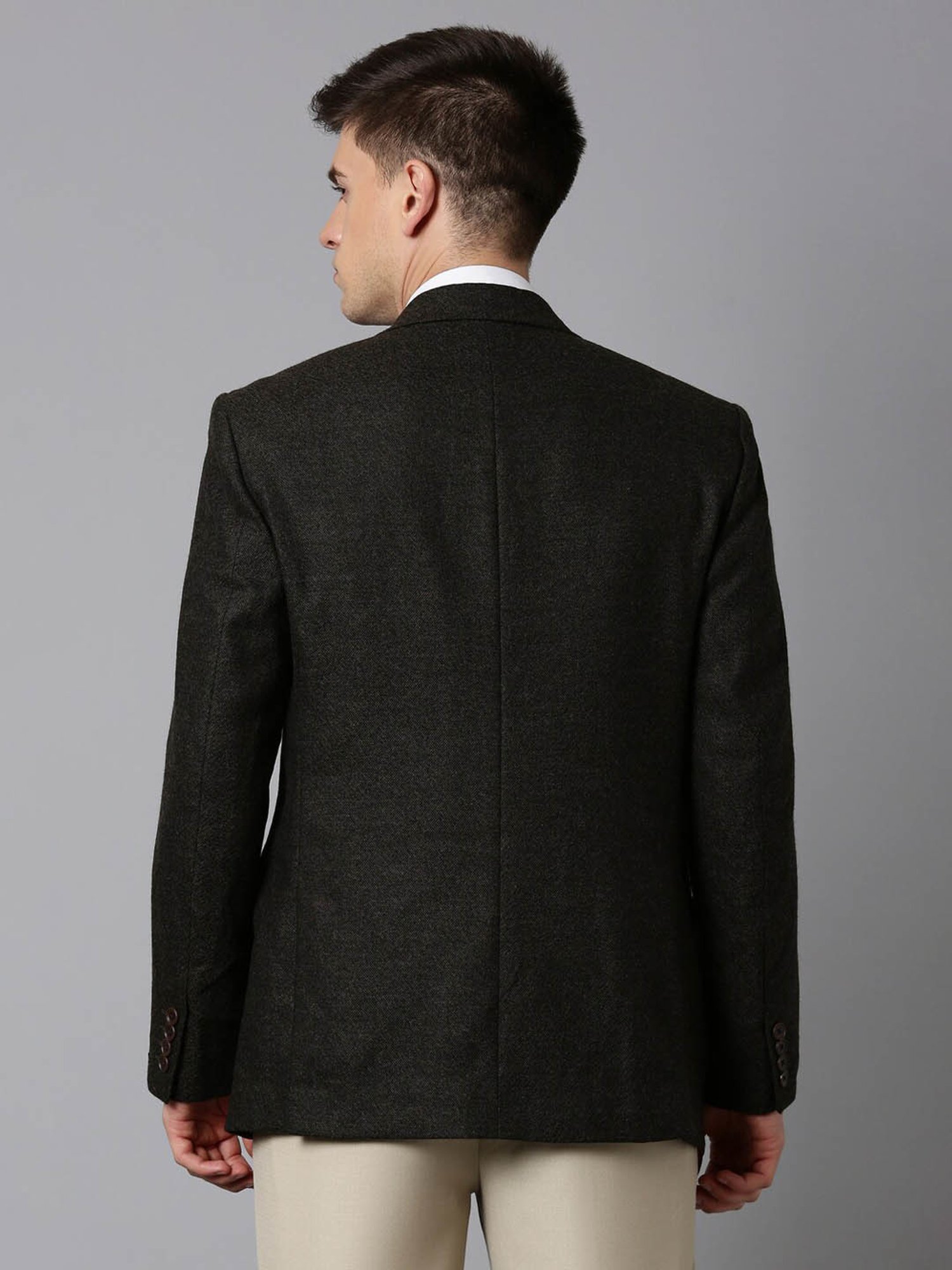 Luxure by Louis Philippe Metal Brown Slim Fit Blazer