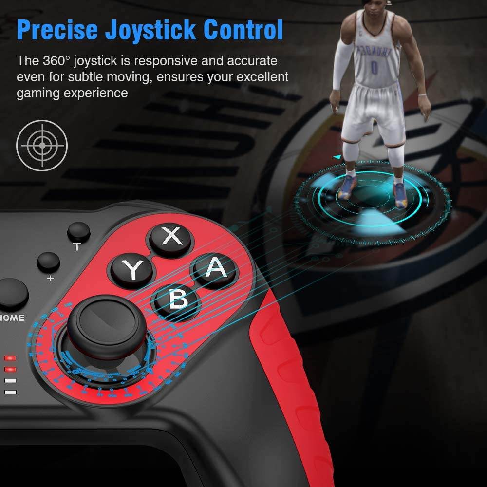 Wireless professional controller compatible with switch/Switch Lite, enhanced professional controller remote control, with automatic turbo/motion function, additional switch controller replacement