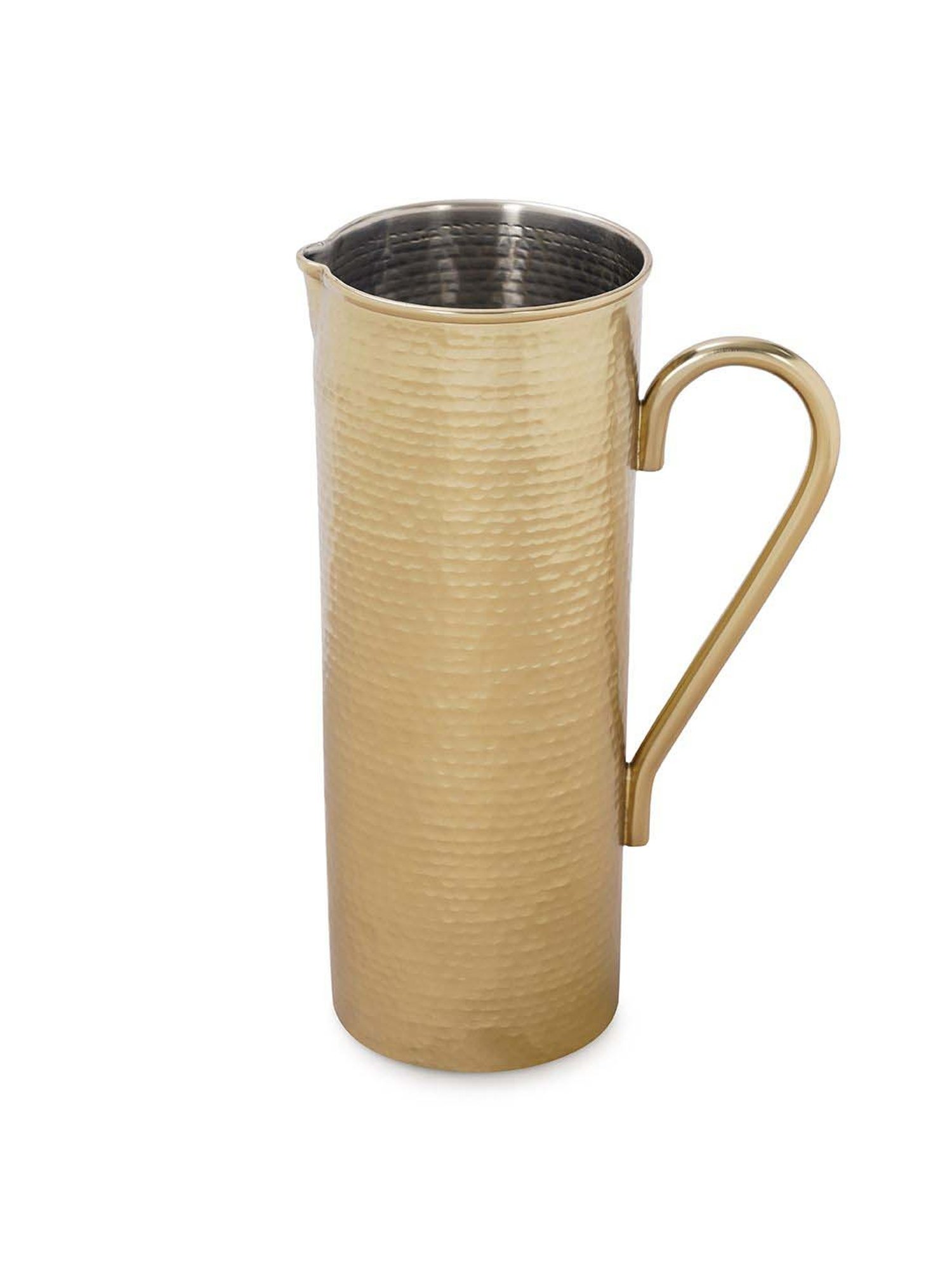 Pure Home and Living Gold Stainless Steel Matt Finish Hammered Pitcher (1.5 L)