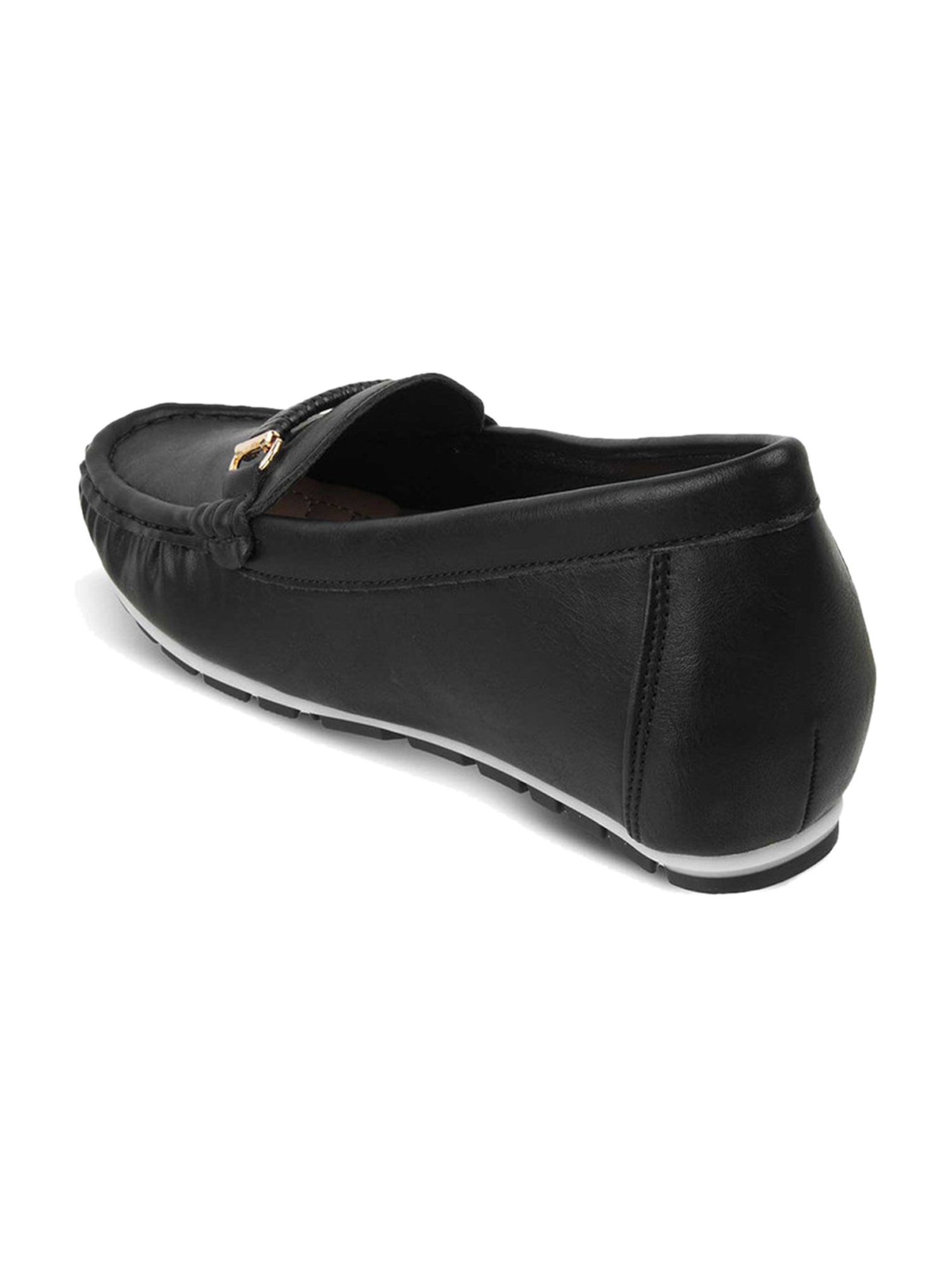 Tresmode Women's Black Wedge Loafers