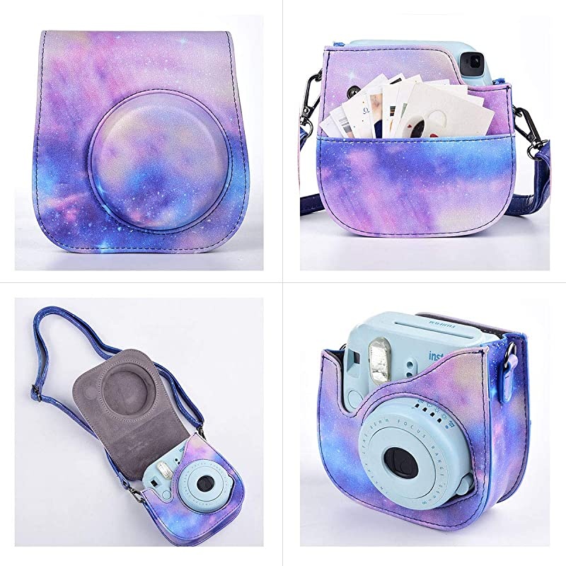 Instant Camera Accessories Bundle Compatible for Fujifilm Instax Mini 9/ Mini 8+/ Mini 8 Instant Film Camera. Includes Camera Case, Album, Frame, Stickers, Strap,etc - Galaxia