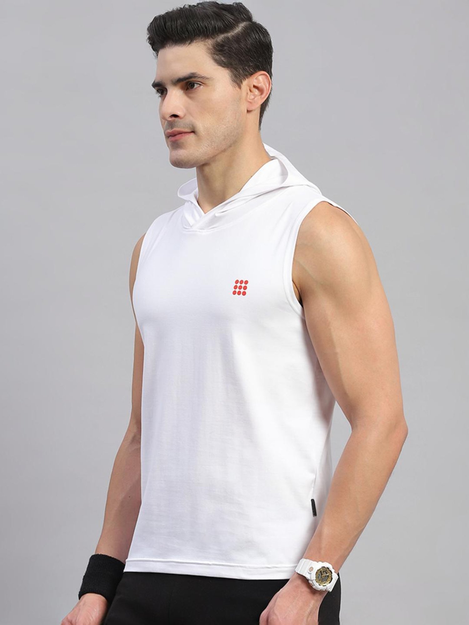 Rock.it White Cotton Regular Fit Tank Tee