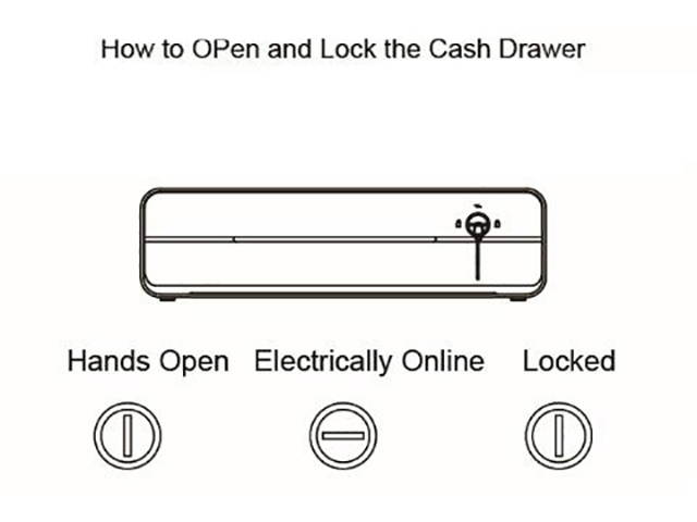 Beelta Cash Register Drawer 16&rdquo; for Point of Sale (POS) System with Fully Removable Cash Tray, 5 Bill slots / 5 Coin slots, 24V, RJ11/RJ12 Key-Lock, Media Slot, SPCC, White