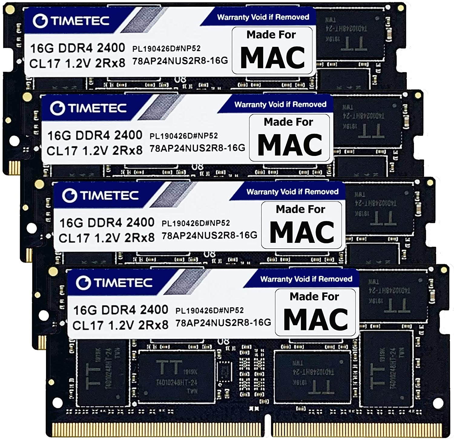 Timetec Hynix IC 64GB KIT (4x16GB) Compatible for Apple 2017 iMac 27-inch w/Retina 5K Display DDR4 2400MHz PC4-19200 2Rx8 CL17 1.2V SODIMM Memory Upgrade (64GB KIT (4x16GB))
