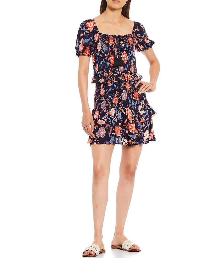 B.O.G. Collective Floral Print Coordinating Puff Sleeve Top