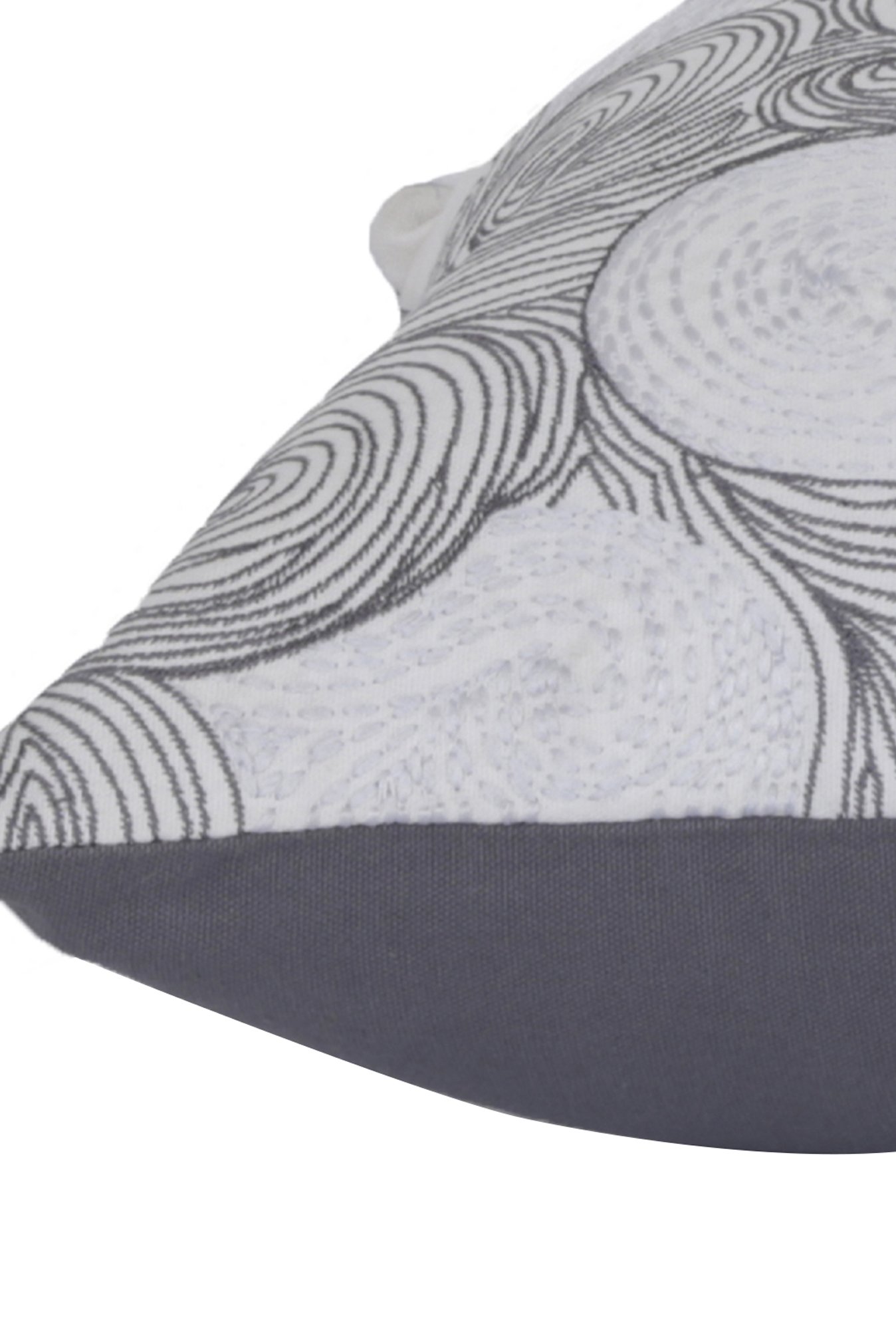 Maspar Curve Emb Grey 100% Cotton Cushion Cover