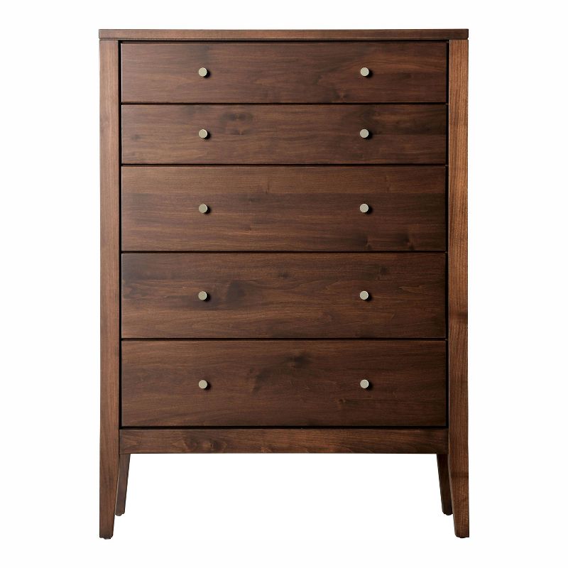 3pc California King Myandra Solid Maple Wood Bedroom Set with 5 Drawer Chest Espresso - HOMES: Inside + Out