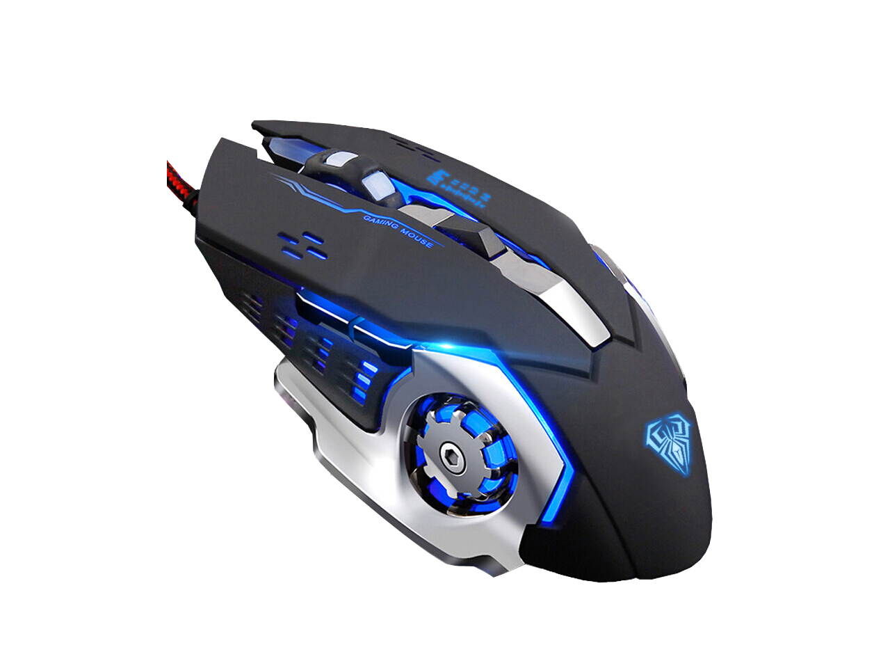 AULA S20 USB Wired Gaming Mouse Programmable 2400DPI Optical Ergonomic Mouse with 4-Color Breathing Light for PC Laptop