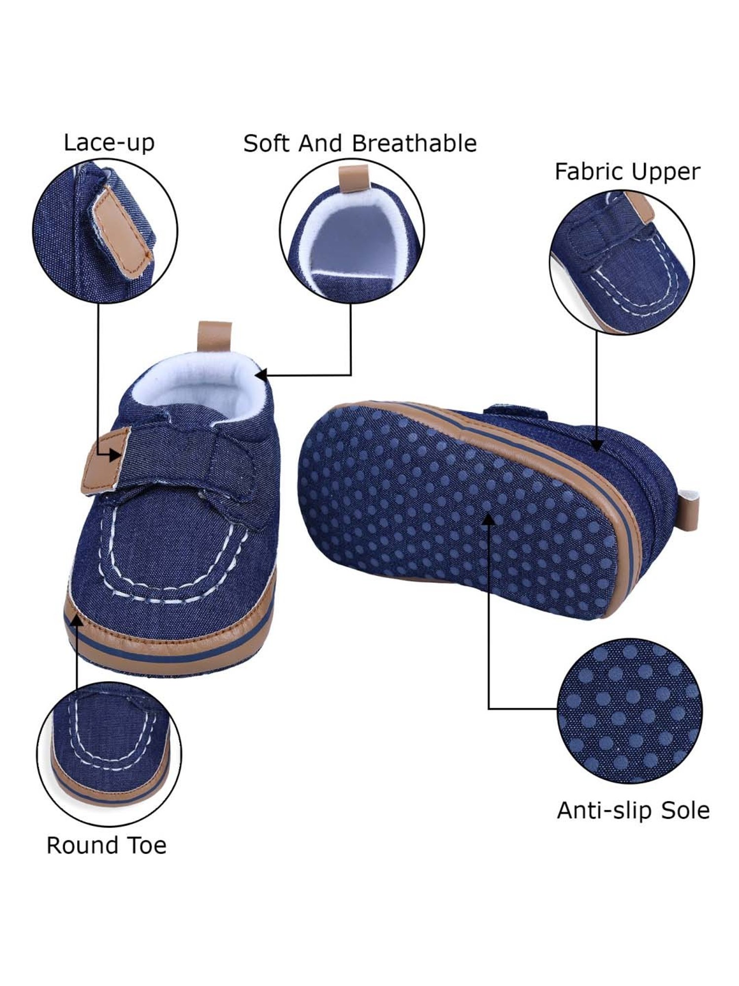 Baby Moo Kids Blue Casual Booties